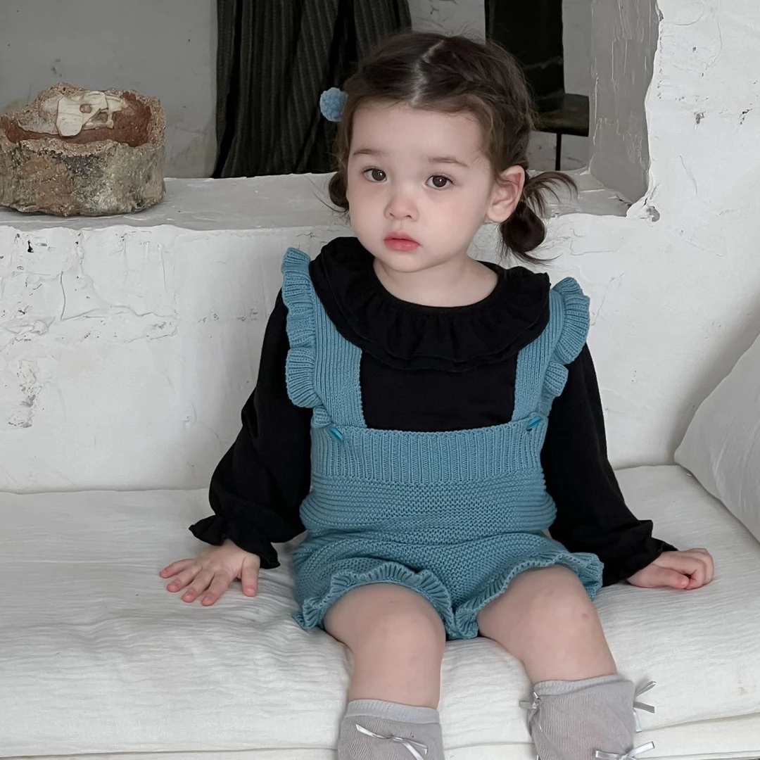 【Ponyo】秋·冬女宝宝甜美婴儿洋气毛衣百搭针织背带裤两件套