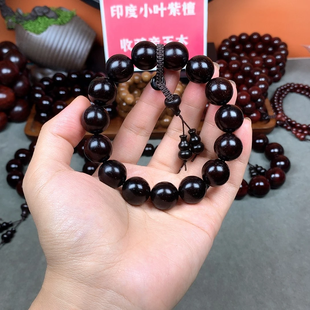 木宝阁小叶紫檀手串尺寸15mm（现货实拍）