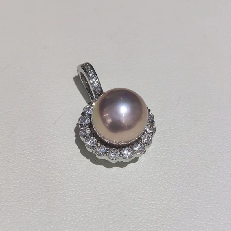 【二姐专属】淡水珍珠 紫珠太阳花万能扣珍珠吊坠 9-10mm