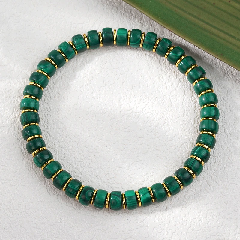 【翠羽合欢】孔雀石手串925（天然珠宝多样性发其一）