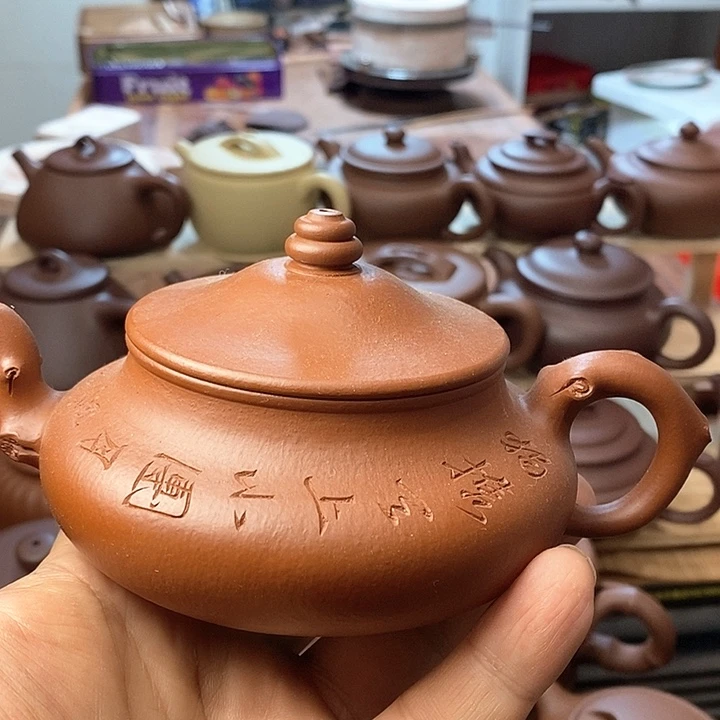 紫砂茶壶守*者瑕疵朱泥壶