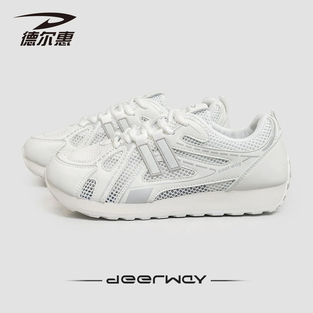 德尔惠女鞋2025夏季新款百搭网面透气小白潮流跑步百搭百搭旅游鞋