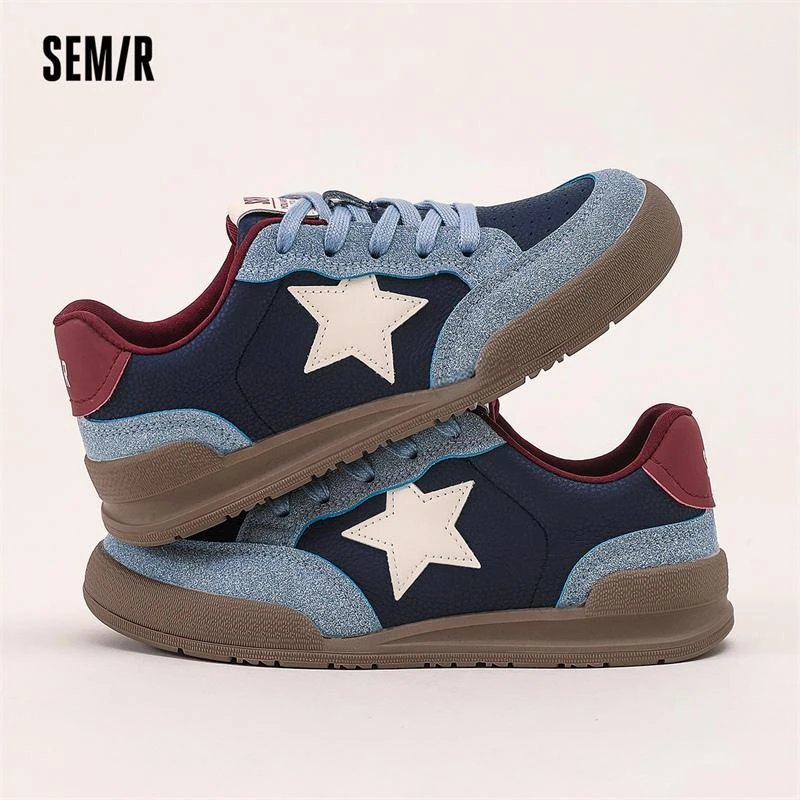 SEMIR百搭休闲女鞋秋季运动德训鞋复古潮流低帮厚底板鞋星星