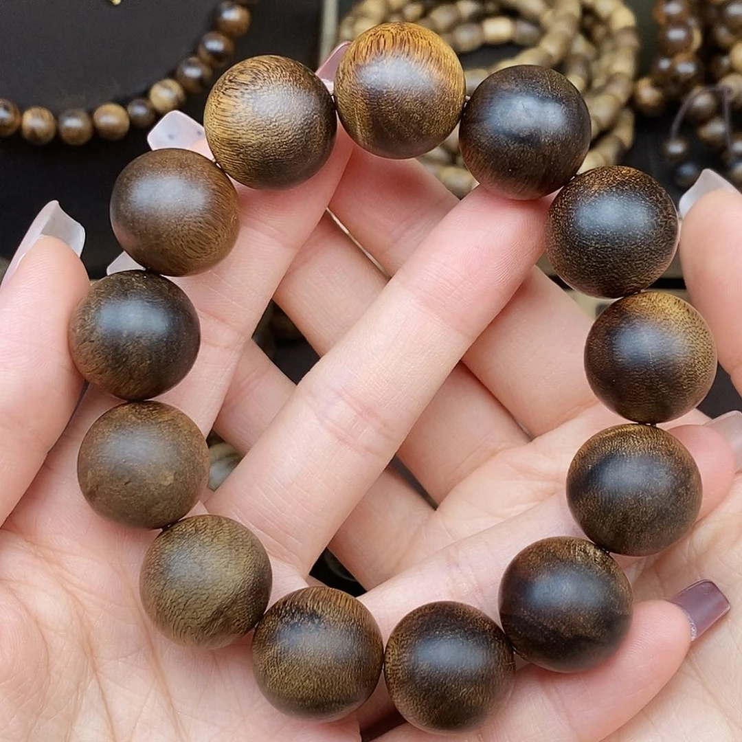 沉香手串越南芽庄白奇楠虎皮缨子瘤疤沉水1.8