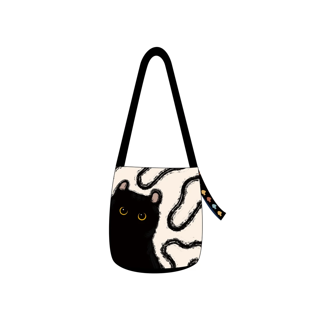 艺术鸭设计师原创百搭飘带多用水桶包单肩斜跨女手提小众通勤包包