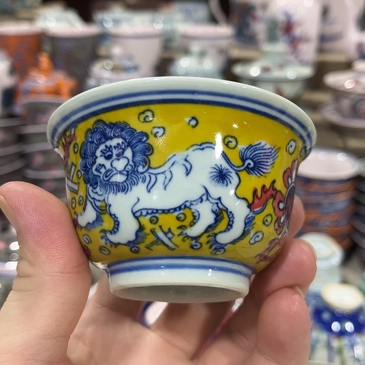摆件//////景德镇陶瓷杯子。绿。