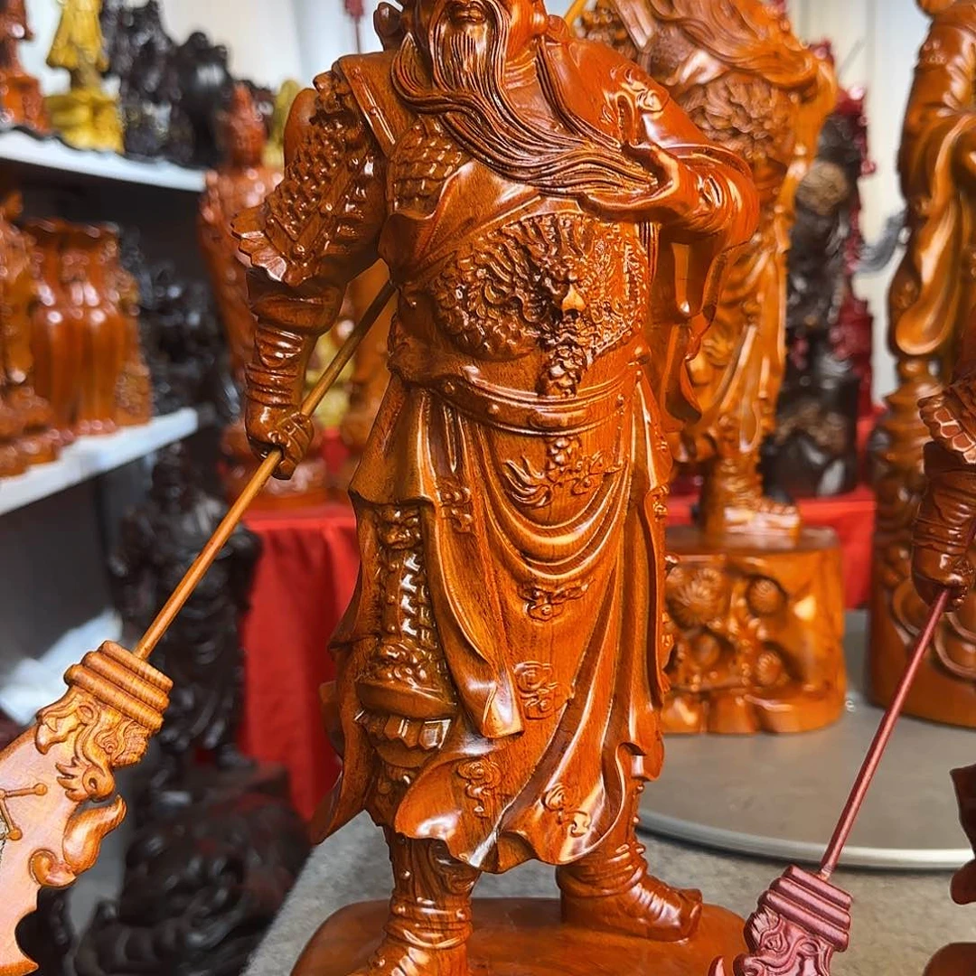 木兄****）48公分花梨木横刀关二爷