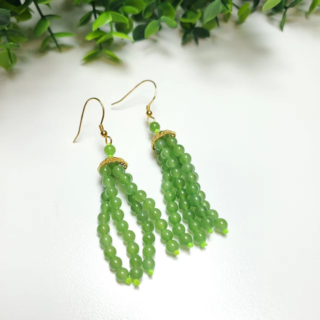 S560【赵小姐】和田碧玉耳坠