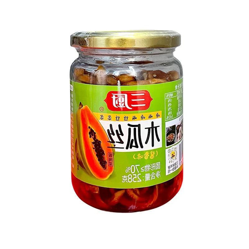 厨木瓜丝酱香味爽脆木瓜条即食下饭菜凉拌咸菜酱菜不辣