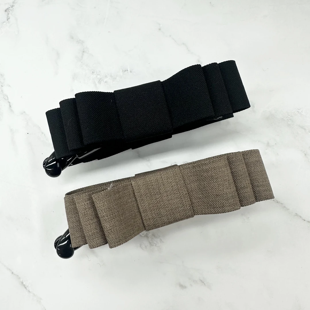 L466/L596黑夕洛蝴蝶结香蕉夹11cm抓夹韩女发夹简约小抓夹夹子