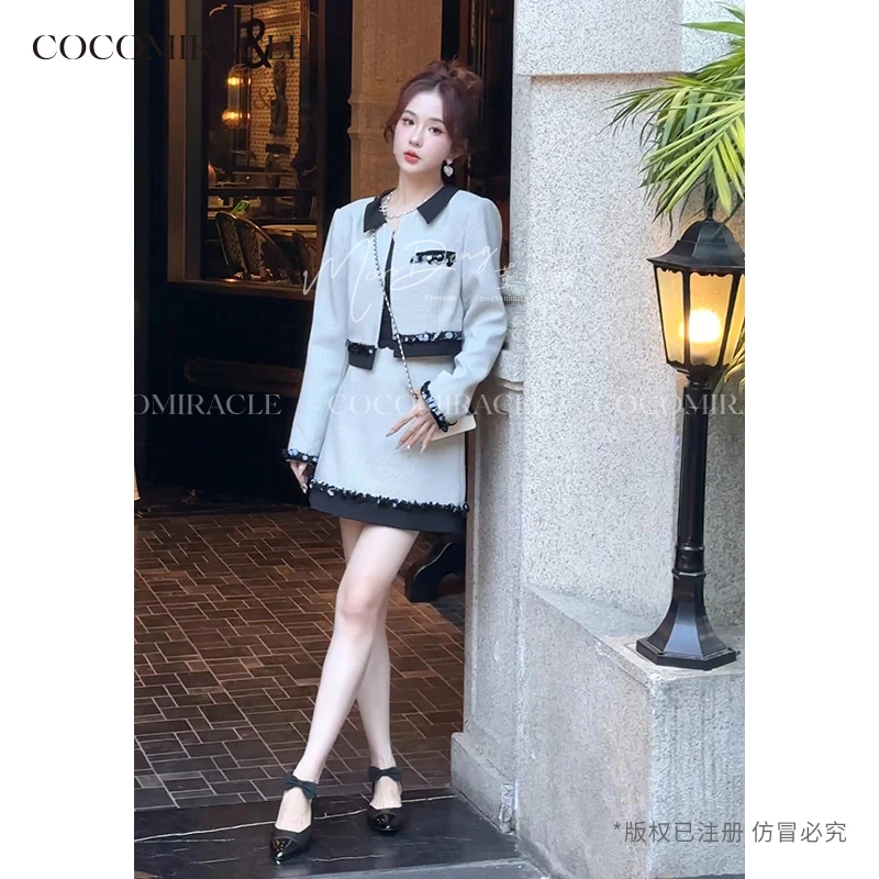 【文文定制】秋季新款高级感翻领不规则设计感套装QL6TZ8161