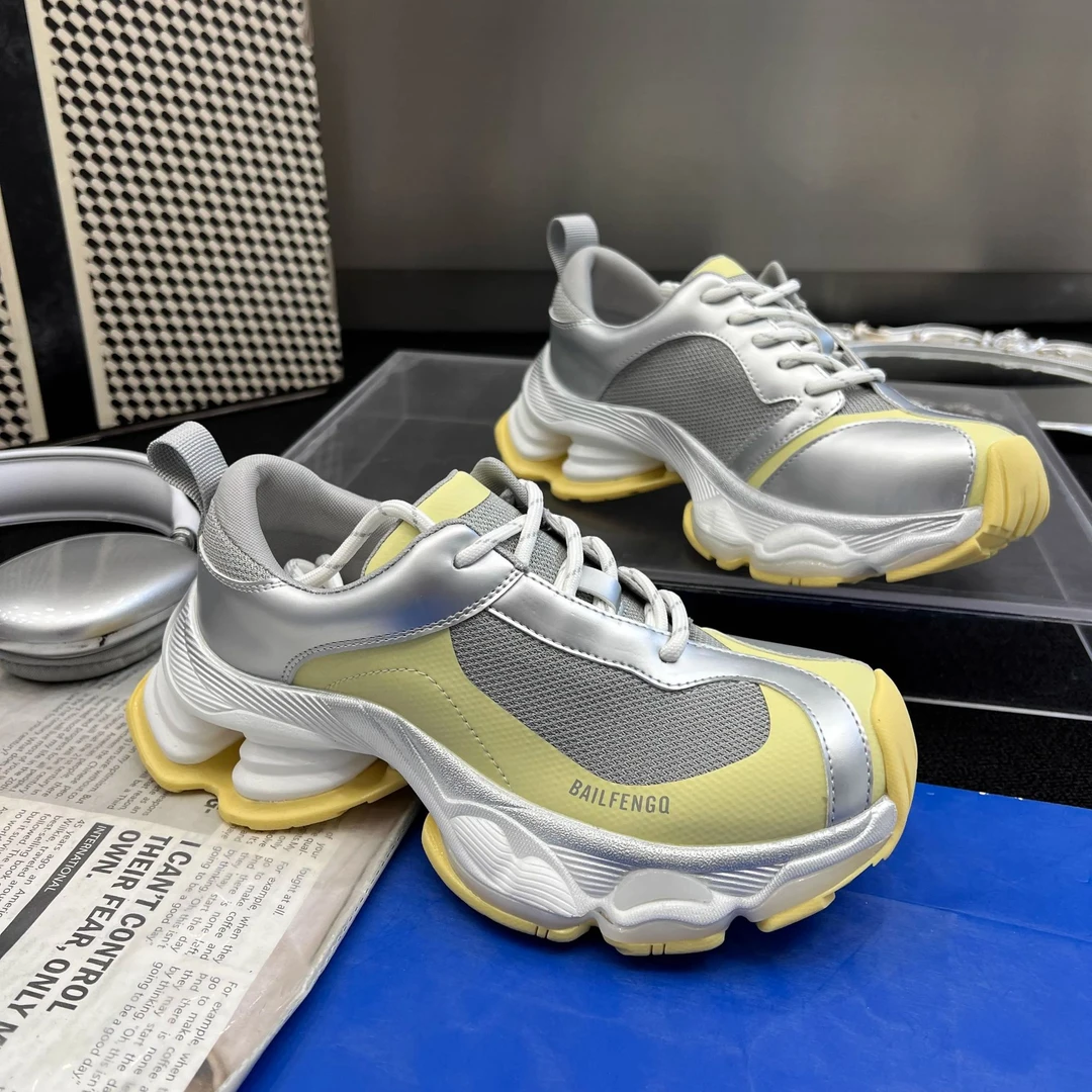 欧洲站厚底老爹鞋女2025春季新款网面透气百搭运动休闲鞋时尚潮鞋