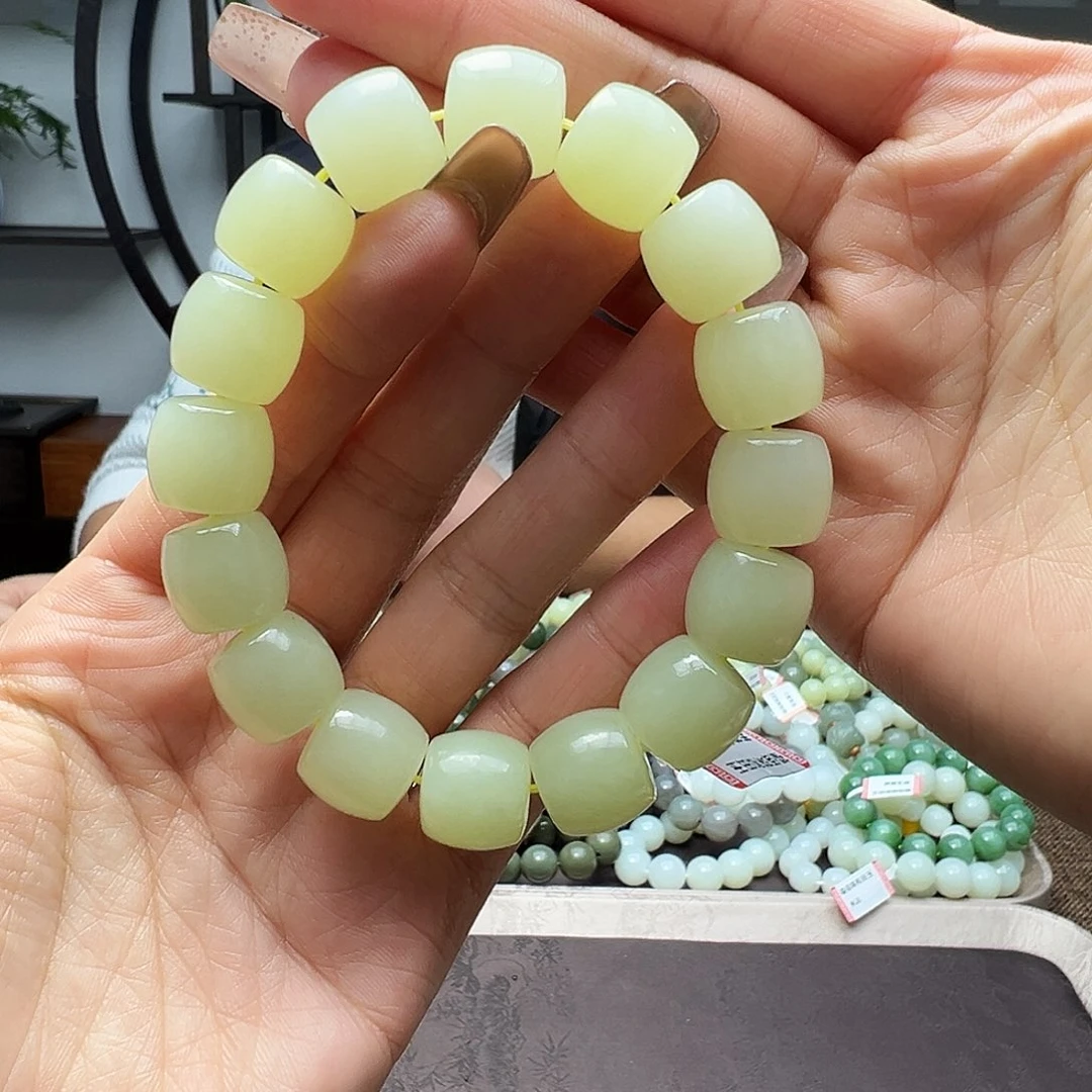 和田玉未镶嵌手链14若羌黄口