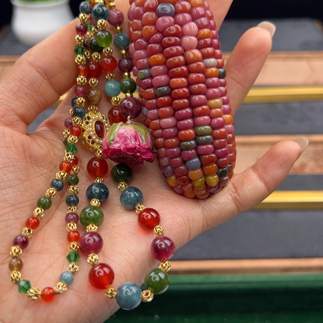 蓝***天非金属七彩文玩玉米专拍链接