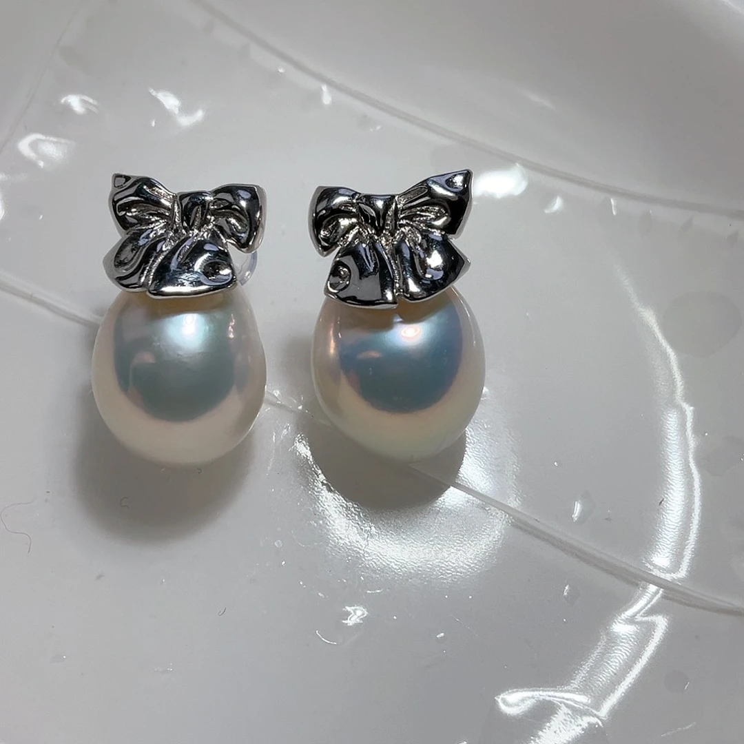 淡水珍珠耳饰银S925镶嵌