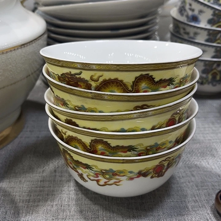 摆件陶4.5英寸饭碗5个