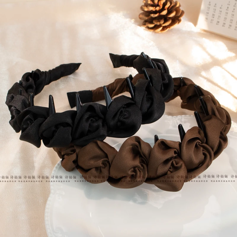 【赫本女神】时尚美拉德色系女王秋冬发箍气质网红轻奢复古