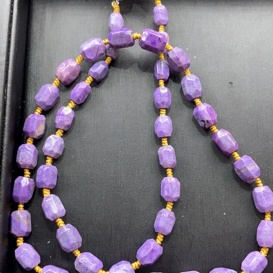 苏纪石（舒俱来）未镶嵌南非舒俱来紫罗兰钻切项链