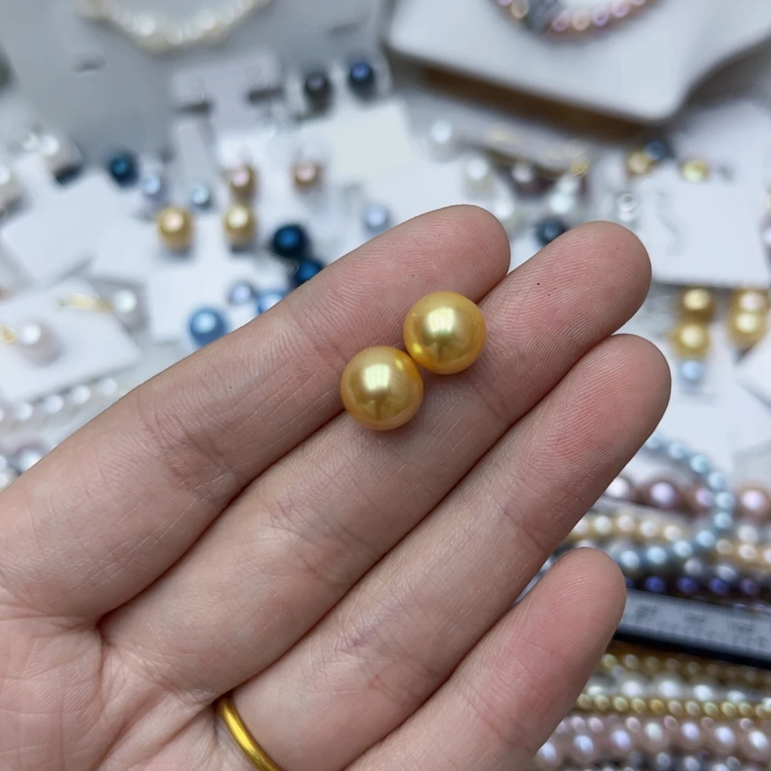 淡水珍珠耳饰银S925镶嵌