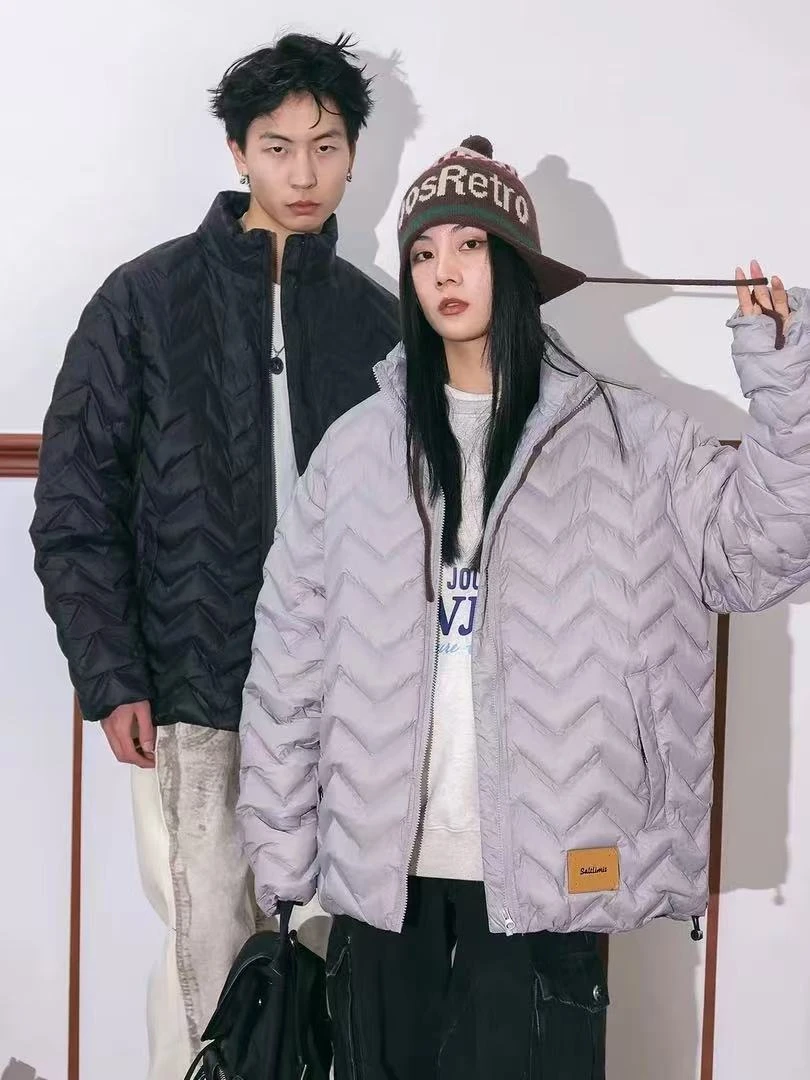 嘎嘎-美式立领棉服男冬季加厚保暖棉衣青少年痞帅棉袄-9305