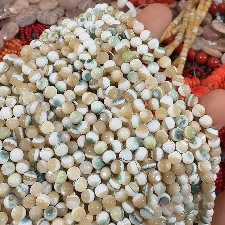 玛瑙/玉髓合金珠宝半成品一条5mn绿螺圆珠