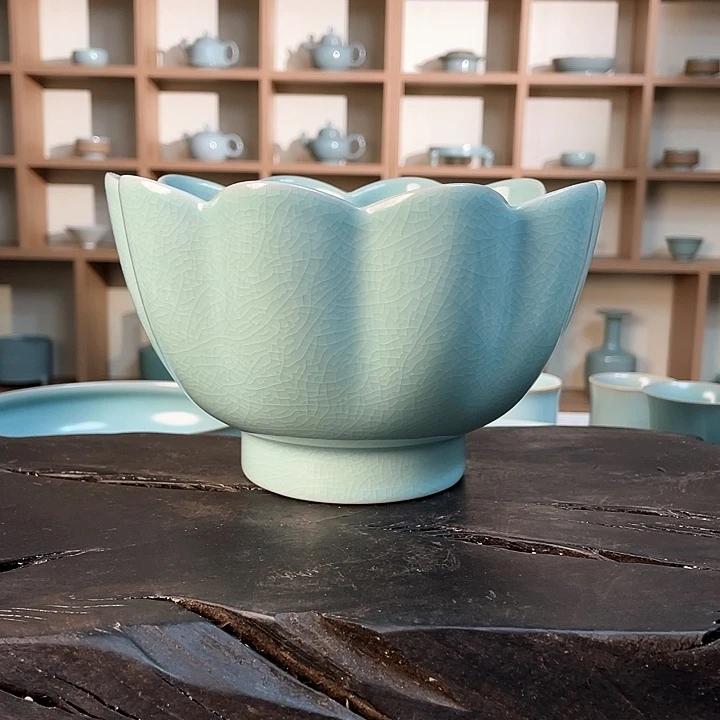 原产地原矿釉莲花碗