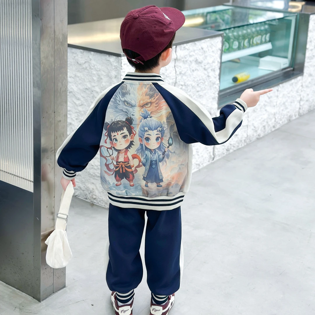 哪吒儿童服装男童秋装棒球服外套套装2025新款男孩潮帅气敖丙衣服