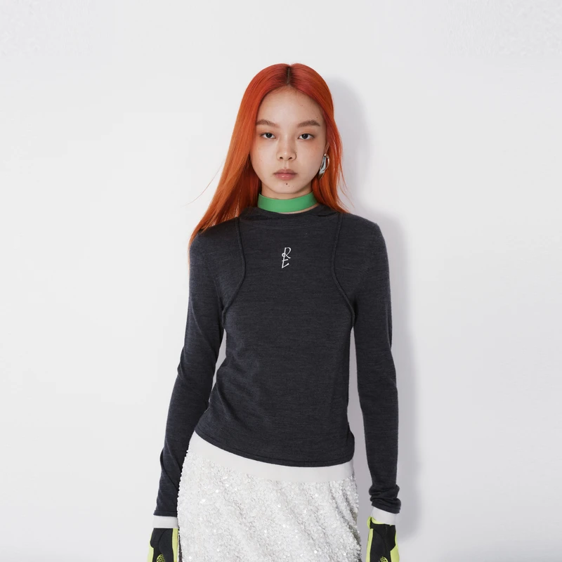 【赵老板专属】REVAN芮范格雷风闪粉高周波毛衫RM70601171