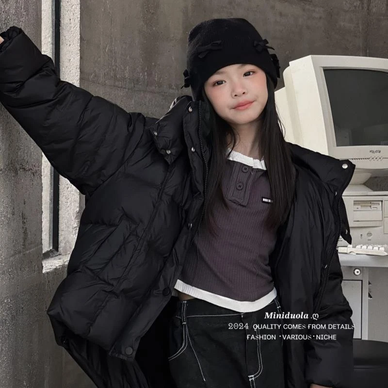 【不梵】2025秋冬季新款韩版儿童防寒服风中长款时尚保暖外套-A8722