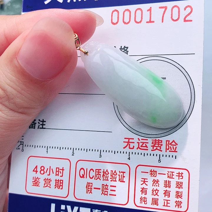 翡翠18K金镶嵌颈饰吊坠
