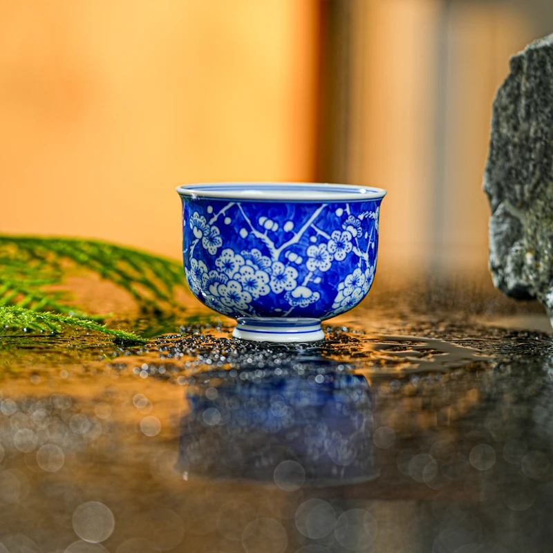 【瓷见如故】墨舍柴窑冰梅高脚小炉式杯moshe1159