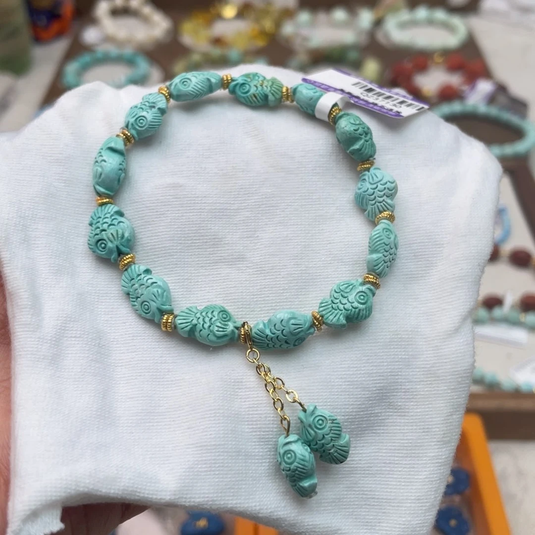 银S925镶嵌绿松石手链