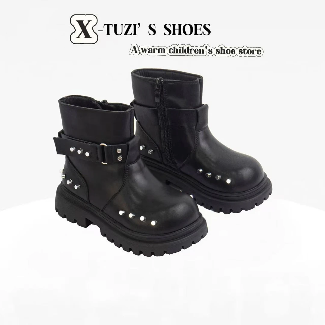 N.N【真皮马丁靴】儿童铆钉卡皮巴拉马丁靴 26080