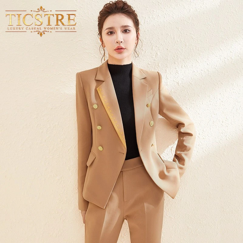 TICSTRE高端西装职业套装女春秋季收腰显瘦通勤西服正装工作服