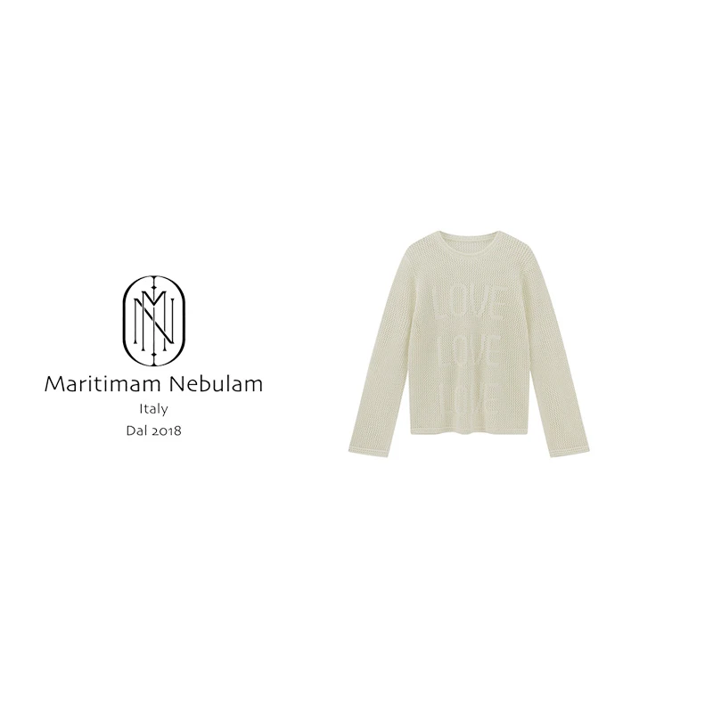 MN"落日防晒"设计感镂空针织衫字母上衣 SZ1287