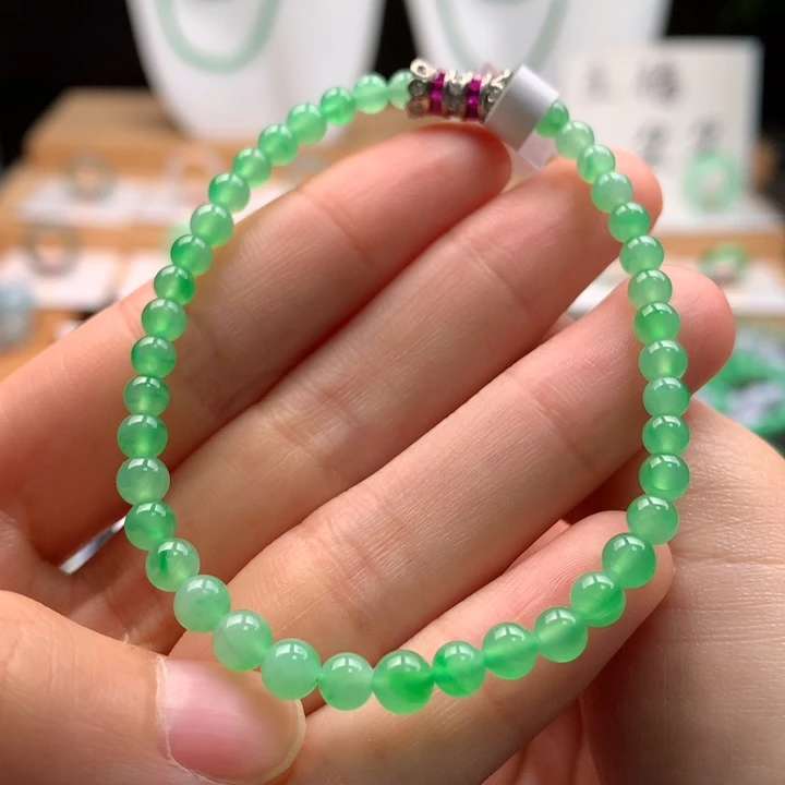 翡翠未镶嵌手串天然缅甸A货翡翠