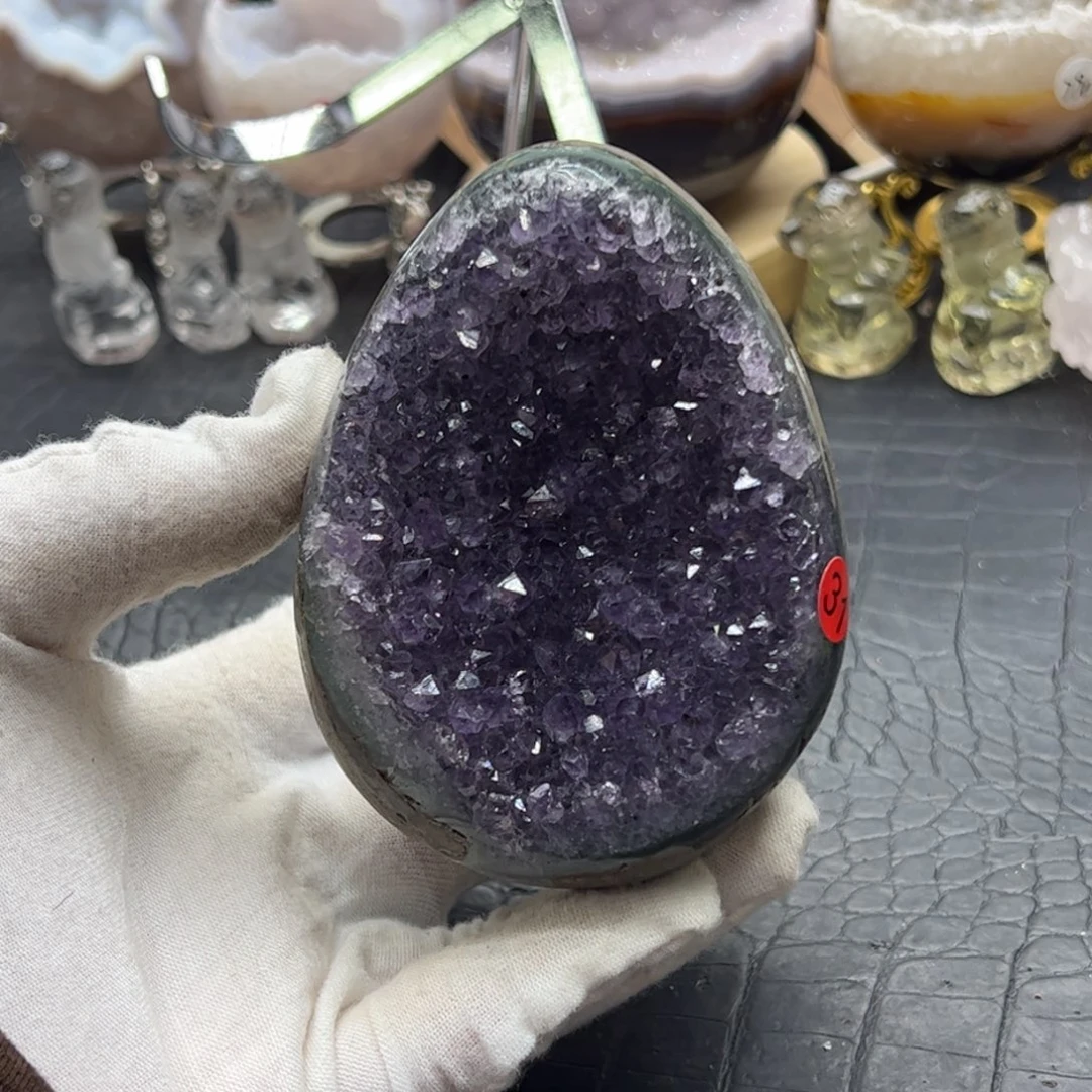 珠宝半成品未镶嵌水晶紫水龙蛋31