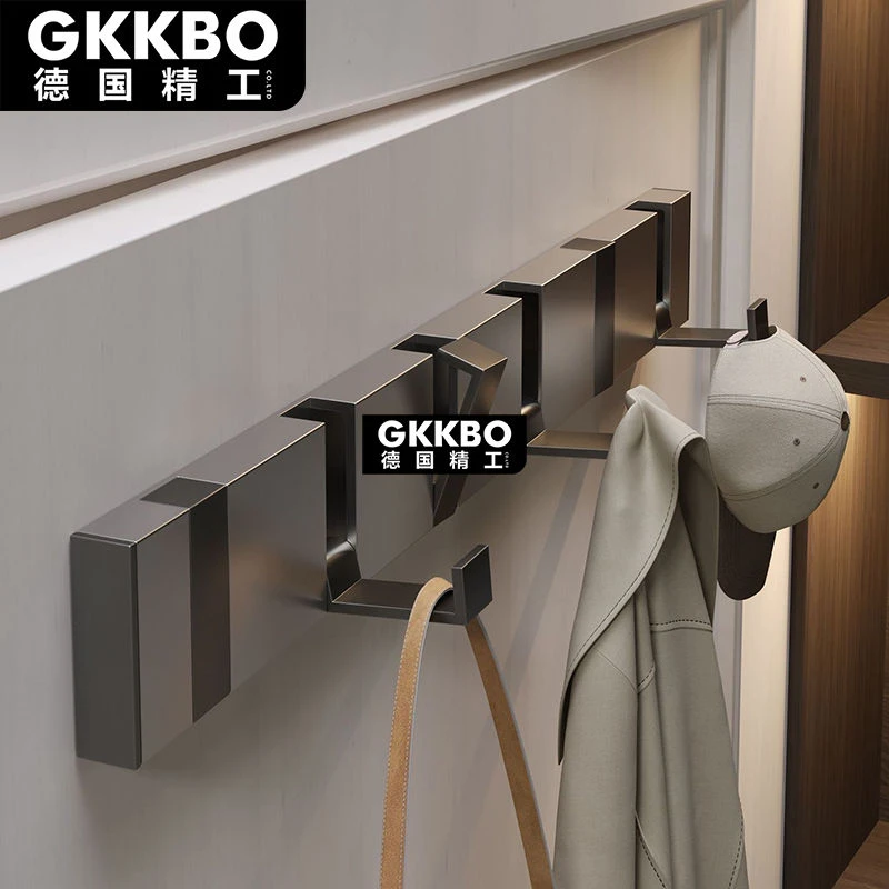 【GKKBO德国精工】 29免打孔折叠隐形衣帽挂钩卫生间枪灰色挂衣钩