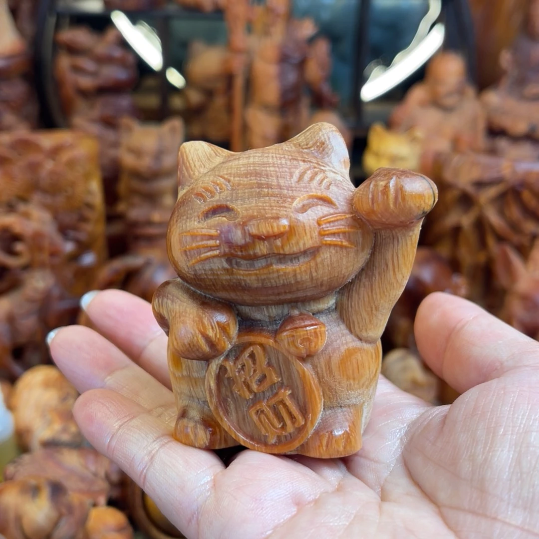 松木（琥珀木）其他微瑕招财猫