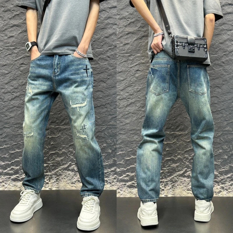 男士新款百搭秋冬痞帅高级裤子爆款网红牛仔男士高级感裤子