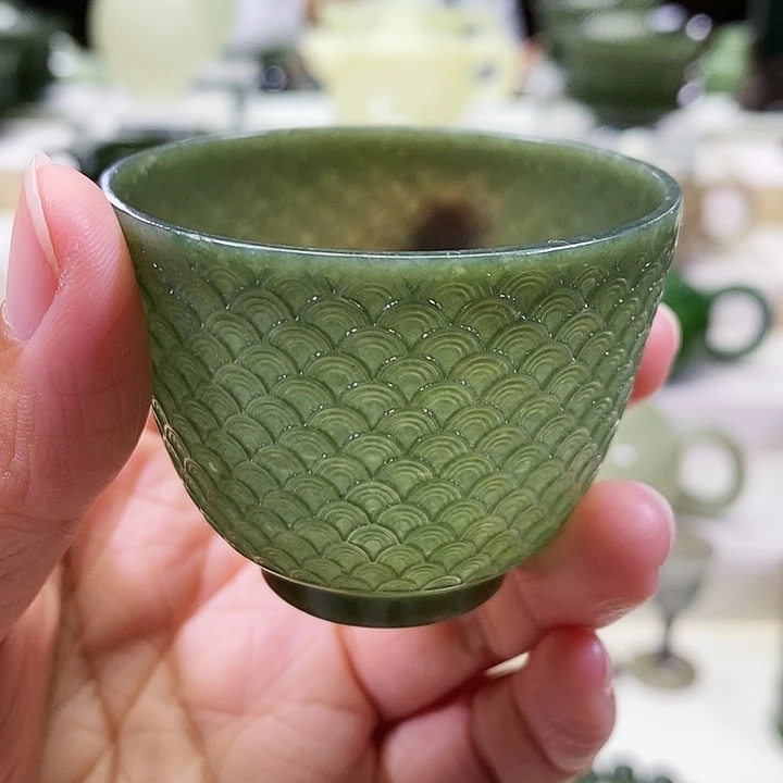 未镶嵌和田玉挂件茶杯70m l