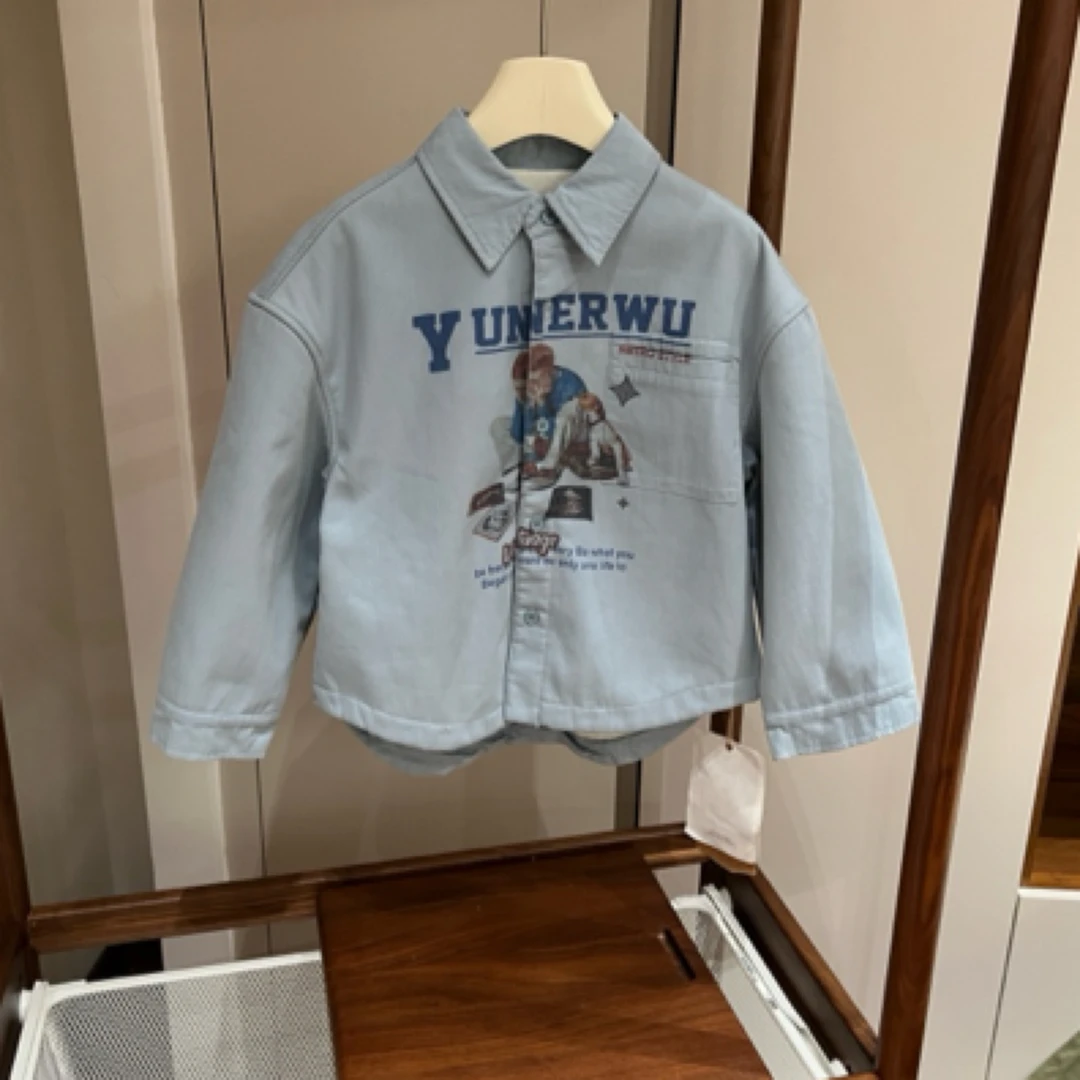 【编号R353】A244042296-06-儿童韩版印花衬衫外套-yew