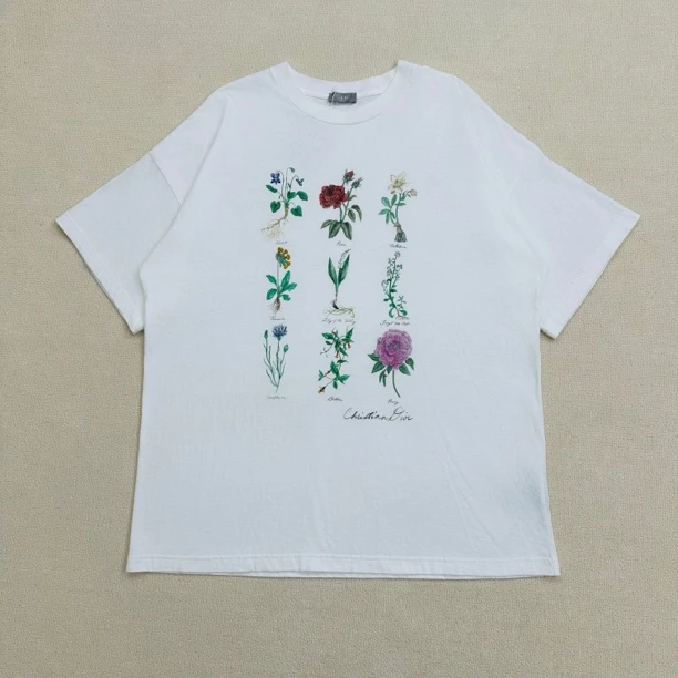 99新 DIOR/迪奥 FW24新款花卉短袖/XL码/WL0398