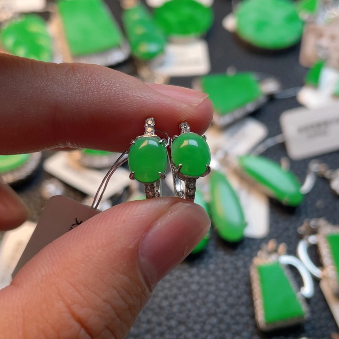 翡翠银S925镶嵌吊坠(不含链)