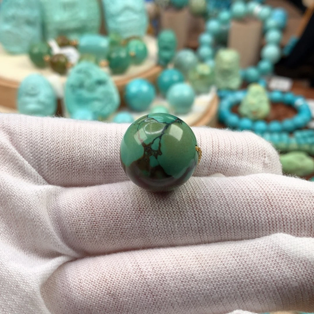 绿松石未镶嵌珠宝奇石18.3mm
