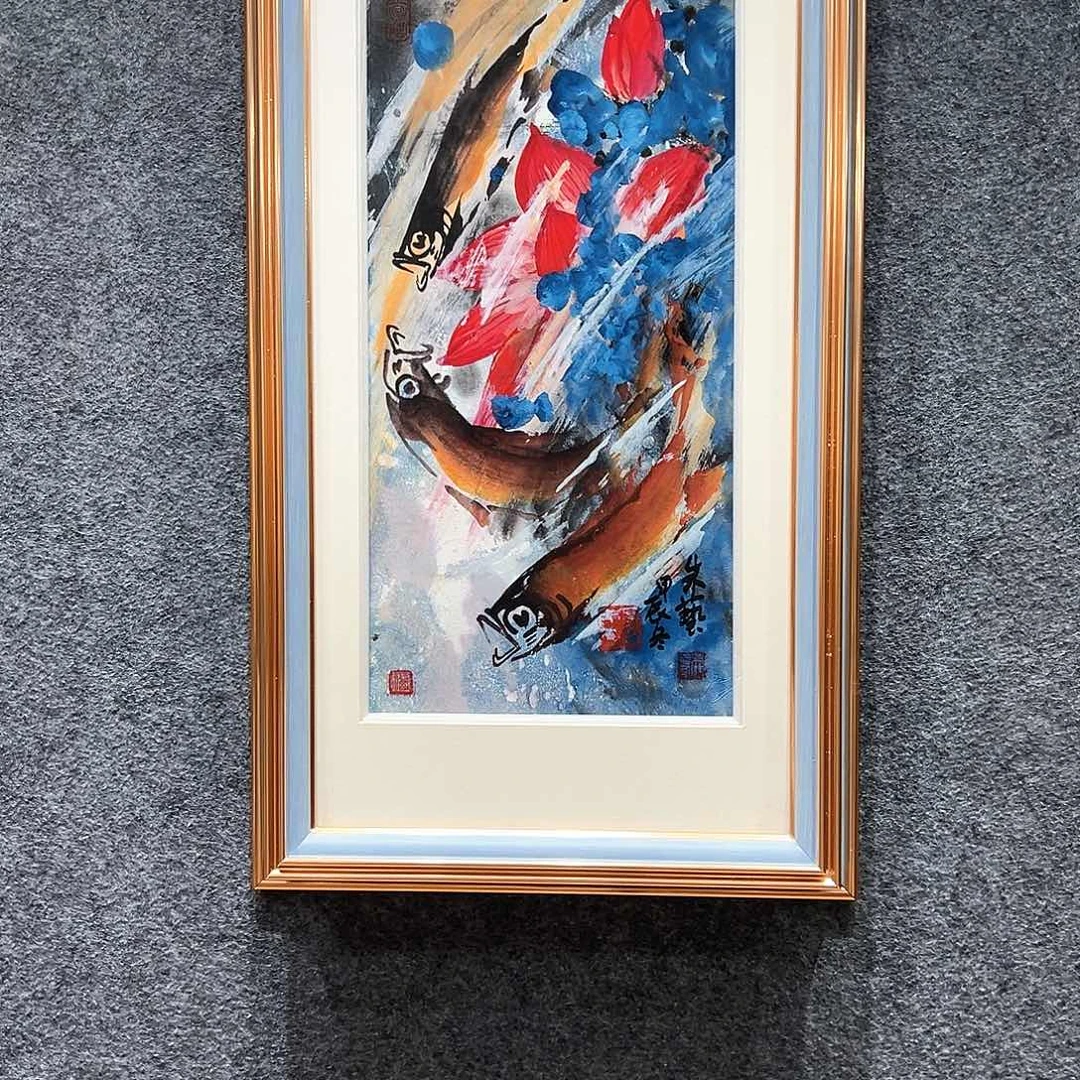 国画纯手绘画心原创