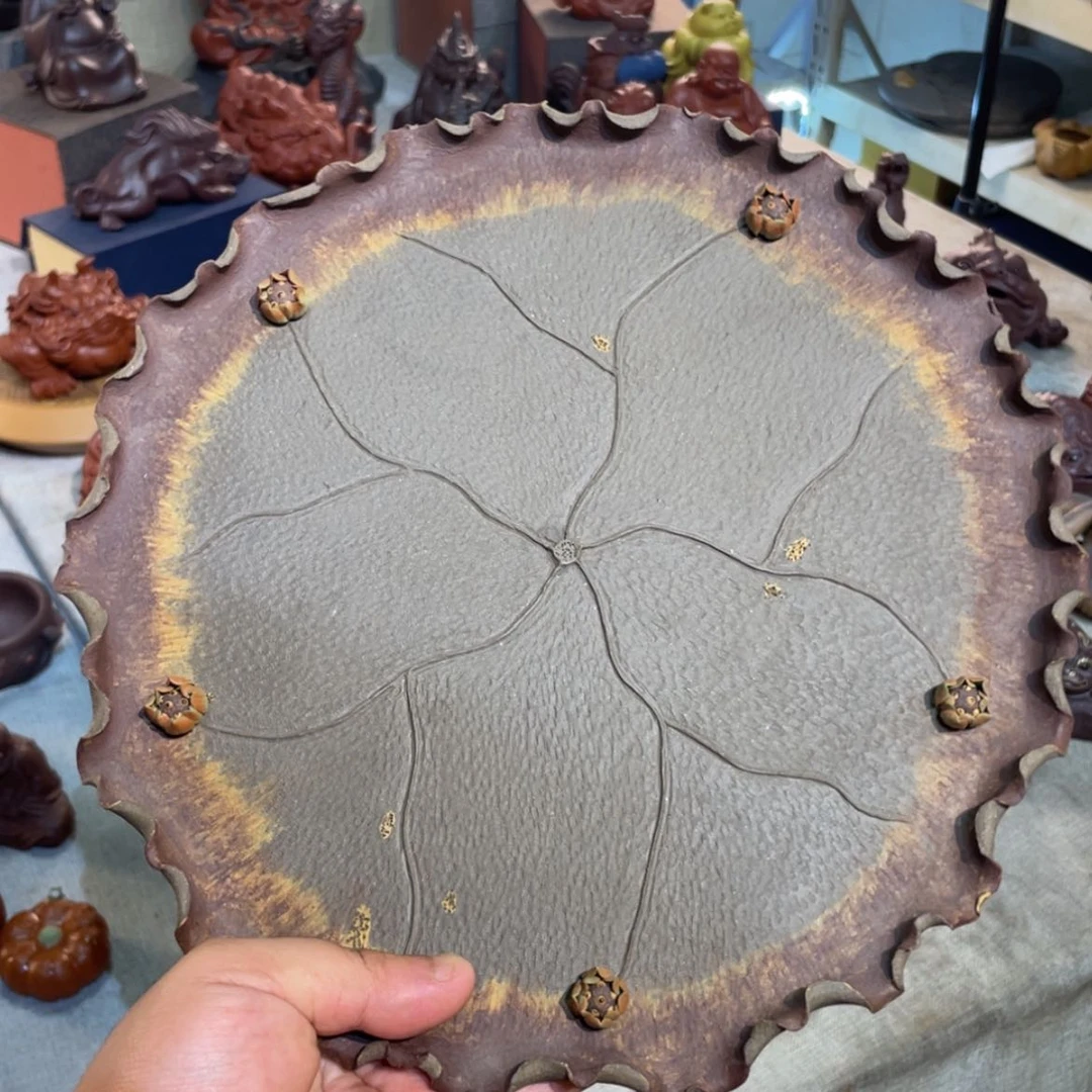 【闪购商品】紫砂茶宠迪*紫砂荷趣盘子