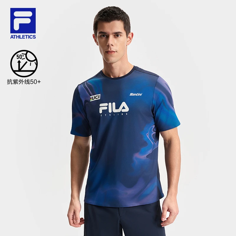 Fila/斐乐男【专业骑行短袖】防晒吸湿速干运动休闲T恤A11M528101F