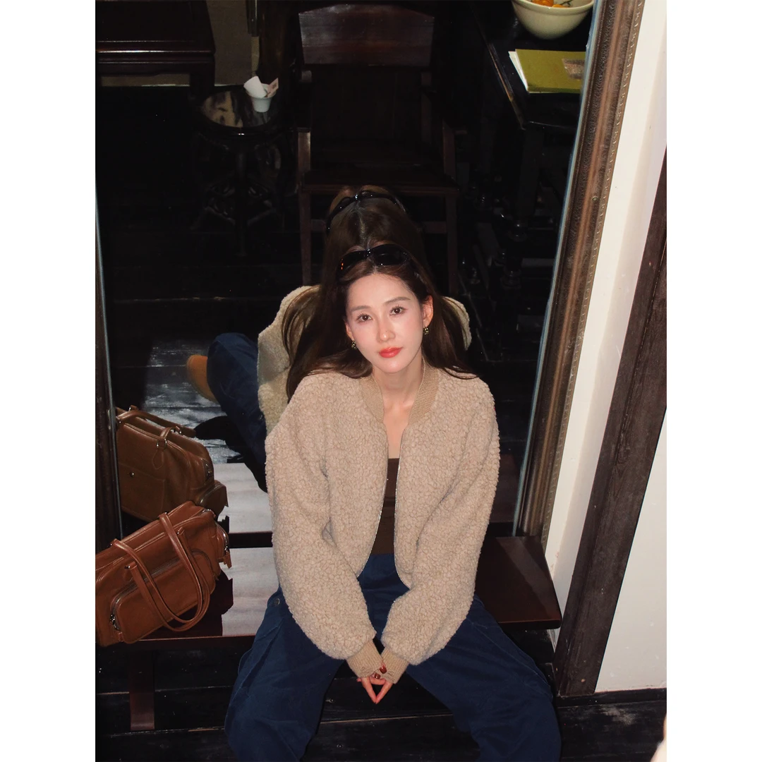 PH 《泰迪》雅痞羊毛混纺做旧螺纹时尚潮流休闲百搭棒球外套 PH6083