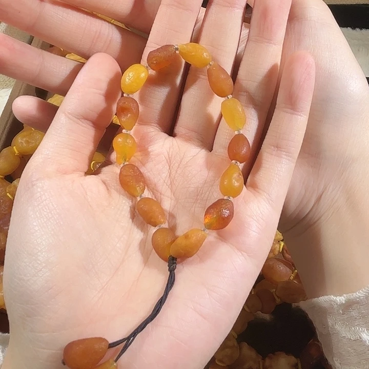 琥珀未镶嵌手链蜜蜡海漂手串